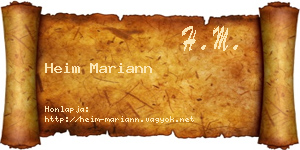 Heim Mariann névjegykártya