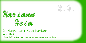 mariann heim business card
